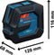 Bosch Professional GLL 20-22 G - Lijnlaser - IP65 stof- en waterbestendig - (4x batterij 1,5V LR6 (AA))