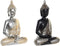 Decoratieve figuren DKD Home Decor Ziverachtig Zwart Gouden Boeddha Hars Orientaals (26 x 15 x 40 cm) (2 Stuks)