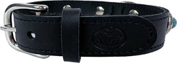 Sazzz halsband voor hond adventure stone classic leer zwart 27-33x2,5 cm