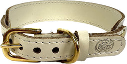 Sazzz halsband voor hond sweetie classic leer creme 22-28x2,5 cm