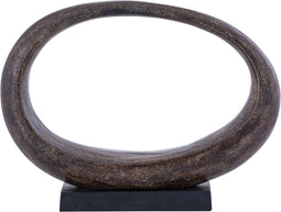 PTMD Rhubie Brown Oval Alu Casted Statue On Base Wide