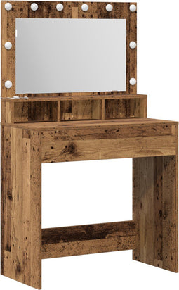 vidaXL - Make-up - Tafeltje - met - LED - Verlichting - - - Vintage - Stijl, - 79x41x135 - cm