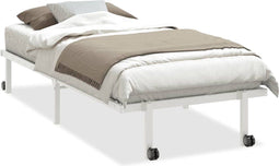 vidaXL - Bedframe - zonder - matras - opvouwbaar - 90x190 - cm - staal - wit