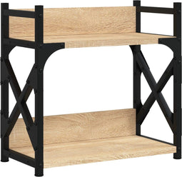 vidaXL - Printerstandaard - 2-laags - 40x20x40 - cm - bewerkt - hout - sonoma - eiken