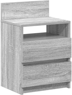 vidaXL - Nachtkastje - met - 2 - lades - 40x33x60 - cm - grijs - sonoma - eikenkleurig