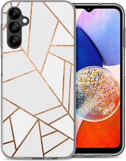 iMoshion Hoesje Geschikt voor Samsung Galaxy A14 (5G) / A14 (4G) Hoesje Siliconen - iMoshion Design hoesje - Wit / White Graphic