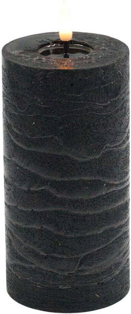 Zwarte led kaars rustic 15x7,5cm