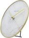 NeXtime - Stille Tafelklok - 20 cm - Glas / Metaal - Wit - 'Marble'