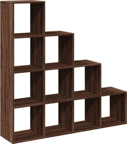 vidaXL - Kamerscherm - / - boekenkast - 131,5x29x131,5 - cm - hout - bruin - eiken