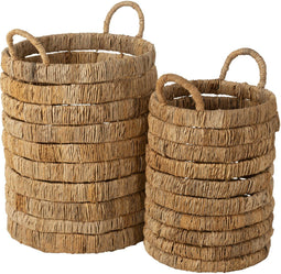 J-Line mand Cilinders - waterhyacint - naturel - 2 stuks