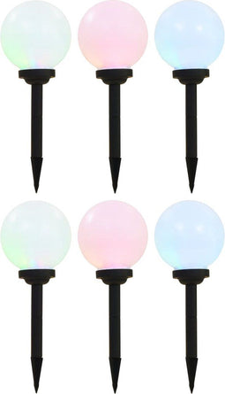 vidaXL Solarlampen 6 st LED rond 20 cm RGB