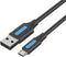 Vention COLBI USB-kabel USB 2.0 3 m USB A Micro-USB B Zwart, Zilver