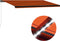 vidaXL - Luifel - handmatig - uittrekbaar - met - LED - 600x300 - cm - oranje - en - bruin