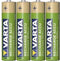 Varta 56813 - Oplaadbare AAA batterijen - NiMH 800 mAh - Groen (4 stuks)