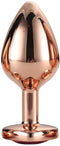 Dream Toys - Aluminium anaalplug met siersteen Medium Gleaming Love - Goud
