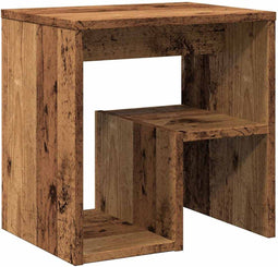 vidaXL - Nachtkastje - 40x30x40 - cm - bewerkt - hout - oud - houtkleurig