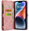Caseme - Geschikt voor iPhone 15+ / 15 Plus - Vintage 2 in 1 portemonnee hoes - Lichtroze