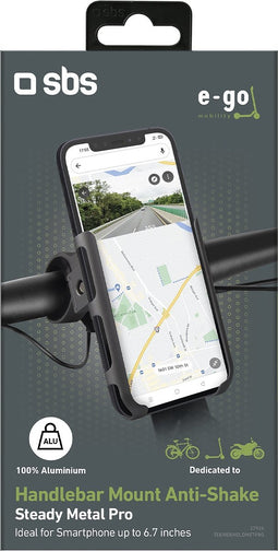 SBS Anti Vibration Telefoonhouder Fiets Fietsstuur Bevestiging Klem Zwart