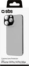 SBS - Apple iPhone 14 Pro Glazen Camera Lens Protector - Case Friendly - Zwart