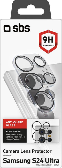SBS Camera Lens Protector geschikt voor Samsung Galaxy S24 Ultra Glazen Camera Lens Protector - Case Friendly
