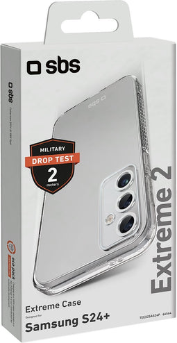 SBS Doorzichtig Hoesje geschikt voor Samsung Galaxy S24 Plus Telefoonhoesje Hardcase | SBS Extreme X2 Backcover Shockproof | Doorzichtig Telefoonhoesje Galaxy S24 Plus | Schokbestendig Galaxy S24 Plus Telefoonhoesje | Anti Shock Proof - Transparant