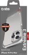 SBS Extreme X3 - Telefoonhoesje geschikt voor Apple iPhone 15 Pro Max Shockproof Hardcase Hoesje MagSafe Compatible - Transparant