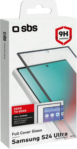 SBS Full Cover Screenprotector geschikt voor Samsung Galaxy S24 Ultra Glazen Screenprotector