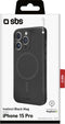 SBS Hoesje geschikt voor Apple iPhone 15 Pro MagSafe Telefoonhoesje Flexibel TPU | SBS Instinct Backcover | Geschikt voor MagSafe | Geschikt voor Draadloos Opladen met Magnetische Ring | MagSafe Case - Zwart