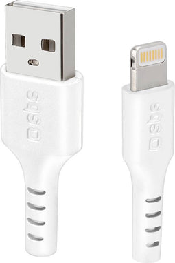 sbs mobile USB-laadkabel Apple Lightning stekker, USB-A stekker 100 cm Wit TECABLEUSBIP589W