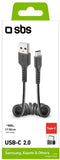 sbs mobile USB-laadkabel USB-B stekker, USB-C stekker 50 cm Zwart Flexibel TECABLETYPCSK