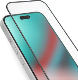 SBS Screenprotector geschikt voor Apple iPhone 15 Glazen | SBS Full Cover Screenprotector - Case Friendly - Zwart
