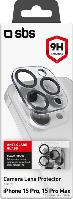 SBS - Screenprotector geschikt voor Apple iPhone 15 Pro Glazen | SBS Camera Lens Protector - Case Friendly
