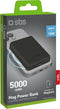 SBS TEBB5000MAG1CK powerbank Lithium-Polymeer (LiPo) 5000 mAh Draadloos opladen Zwart