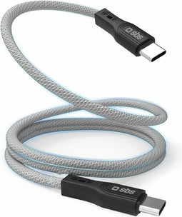SBS TECABLETCCMAG USB-kabel USB 3.2 Gen 1 (3.1 Gen 1) 1 m USB C Zwart, Zilver