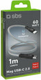 SBS TECABLETCCMAG USB-kabel USB 3.2 Gen 1 (3.1 Gen 1) 1 m USB C Zwart, Zilver