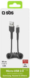 SBS USB-A naar Micro USB Kabel 0.5 Meter - Zwart