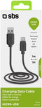 SBS USB-A naar Micro USB Kabel 1 Meter - Zwart
