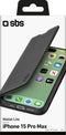 SBS Wallet Lite Telefoonhoesje geschikt voor Apple iPhone 15 Pro Max Hoesje Bookcase - Zwart