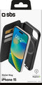 SBS Wallet Mag Telefoonhoesje geschikt voor Apple iPhone 15 Hoesje Bookcase MagSafe Compatible - Zwart