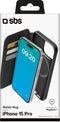 SBS Wallet Mag Telefoonhoesje geschikt voor Apple iPhone 15 Pro Hoesje Bookcase MagSafe Compatible - Zwart