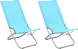 vidaXL - Strandstoelen - 2 - st - inklapbaar - stof - turquoise