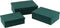 J-Line doos Rechthoekig - fluweel/papier - groen - 3 stuks