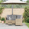 vidaXL - Tuinbank - met - tafel - en - kussens - L-vormig - beige - poly - rattan