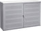 Schuifdeurkast met geperforeerde deuren breed 166CM diep 40CM hoogte 100CM bladkleur Licht Eiken framekleur Aluminium (RAL9006)