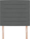 vidaXL - Hoofdbord - met - Lijnenontwerp - - - Donkergrijs - - - 80 - cm - - - Stof