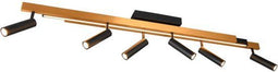 Trio Lighting Zeno - Uitschuifbare Dimbare 6-lichts LED Plafondspot - Afstandsbediening - Zwart met Goud