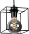 Atmooz - Hanglamp Noury 1 - rond - Industrieel - Woonkamer / Slaapkamer / Eetkamer - Plafondlamp - Zwart - Hoogte 15cm - Metaal