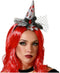 Halloween heksenhoed - mini hoedje op diadeem - one size - zilver/bloed - meisjes/dames