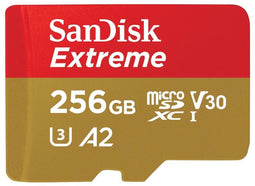 Sandisk Extreme microSDXC UHS-I (2024) - 256GB - Leessnelheid 170 MB/s - Schrijfsnelheid 80 MB/s
