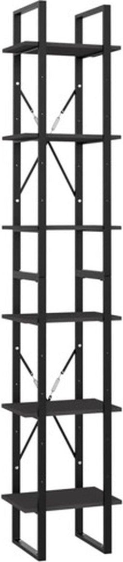 vidaXL - Boekenkast - met - 6 - schappen - 40x30x210 - cm - bewerkt - hout - grijs